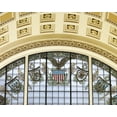 thumbnail image 1 of Print: Main Reading Room. Detail Of Stained Glass Window And Coffered Arch, 1 of 4