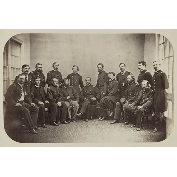 Print: Major General Geo. G. Meade And Staff, circa 1865