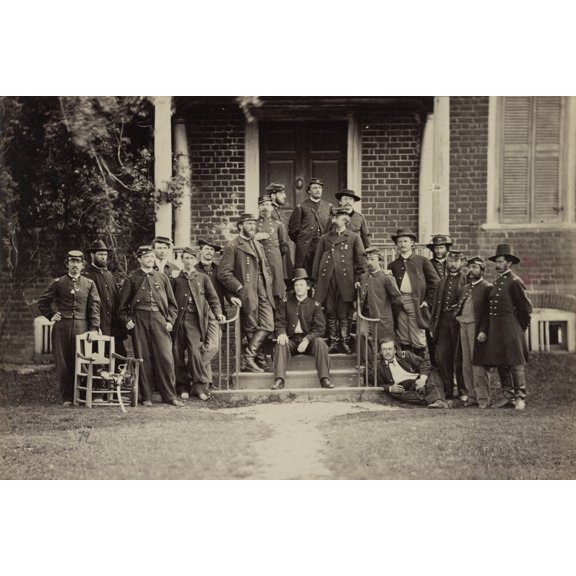 Print: Major General Godfrey Weitzel And Staff, circa 1861