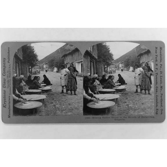Print: Making Native Bread In The Streets Of Berkovitsa, Bulgaria, 1911