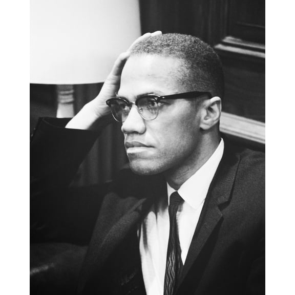 Print: Malcolm X Waits At Martin Luther King Press Conference