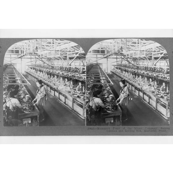 Print: Mammoth Plant Of The Mitsui Company, Boiling Cocoons And Reeling