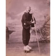 thumbnail image 1 of Print: Man With Staff, Wearing Geta, Studio Portrait, 1890, 1 of 4