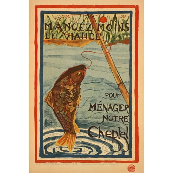 Print: Mangez Moins De Viande Pour Menager Notre Cheptel, 1918