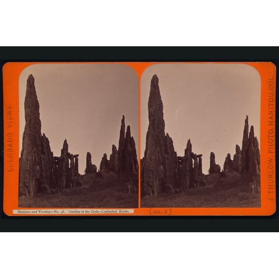 Print: Manitou And Vicinity. Garden Of The Gods, Cathedral Rocks, circa