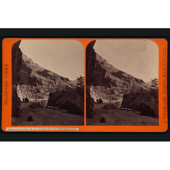 Print: Manitou And Vicinity. Ute Pass Above The Falls, Looking Down, circa