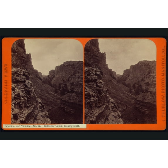 Print: Manitou And Vicinity. Williams' Canyon, Looking North, circa 1874