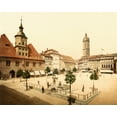 thumbnail image 1 of Print: Market Place And Bismarck's Fountain, Jena, Thuringia, Germany, 1 of 4