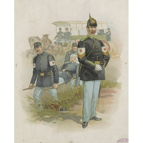 Print: Mass. Ambulance Corps, 1895