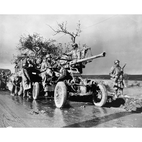 Print: Members Of An Artillery Unit Stand By And Check Their Equipment