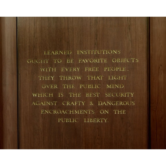 Print: Memorial Hall. Quotation From James Madison, Beginning Learned