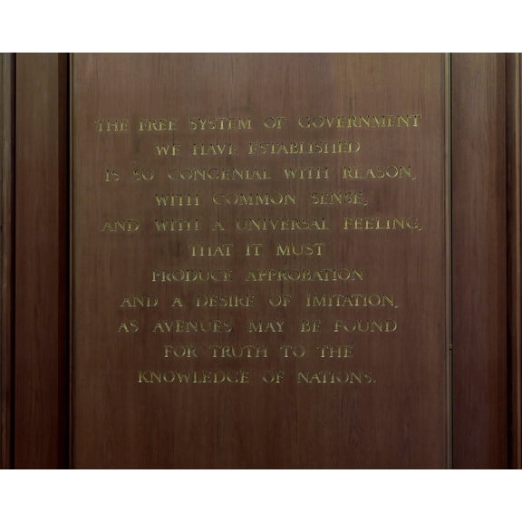Print: Memorial Hall. Quotation From James Madison, Beginning The Free