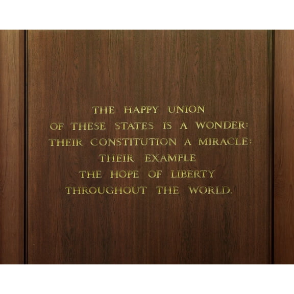 Print: Memorial Hall. Quotation From James Madison, Beginning The Happy