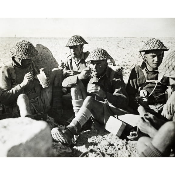 Print: Men Of The New Zealand Division In The Western Desert Take Time Out