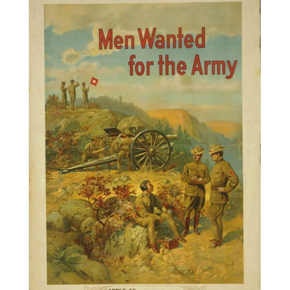 Print: Men Wanted For The Army, circa 1910