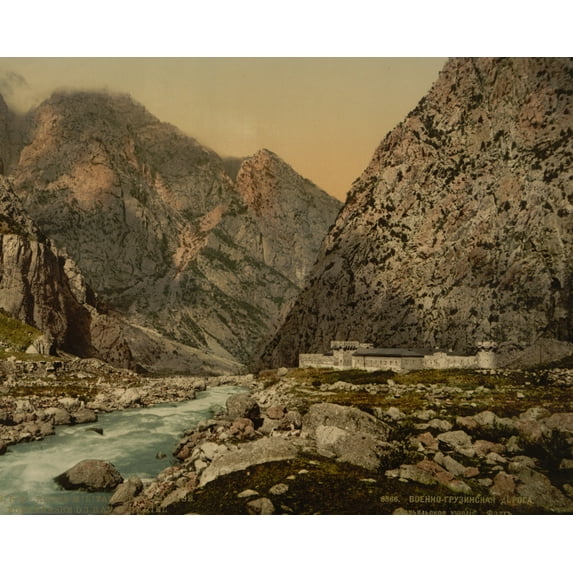 Print: Military Road. Fortress In The Dariel Ravine, Caucasus, Russia