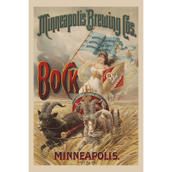 Print: Minneapolis Brewery, Bock Beer, Minnesota, circa 1895