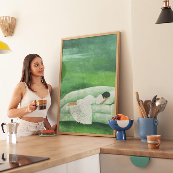 Print Modern Woman On Couch Wall Decor
