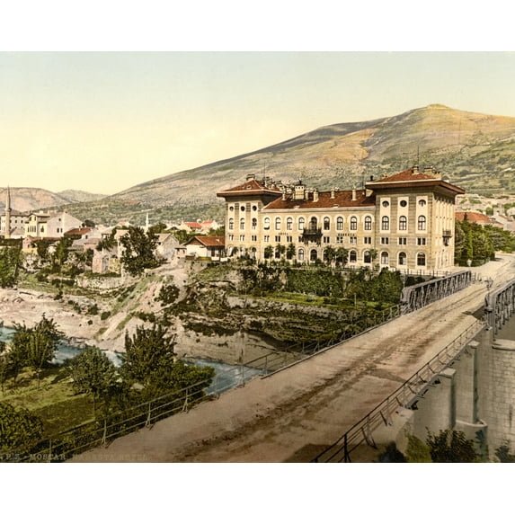 Print: Mostar, Narenta Hotel, Herzegowina, Austro-Hungary, circa 1890