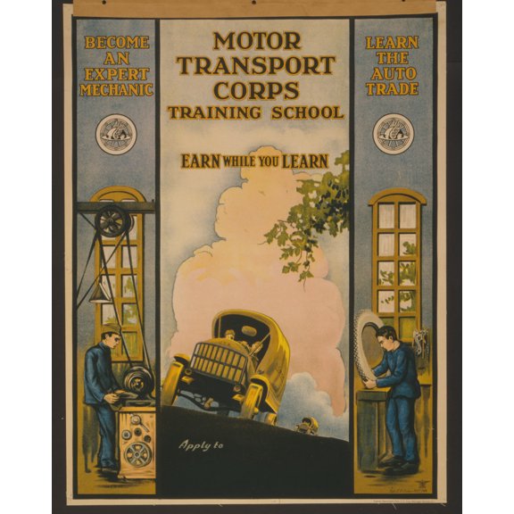 Print: Motor Transport Corps Training School Earn While You Learn /, 1919