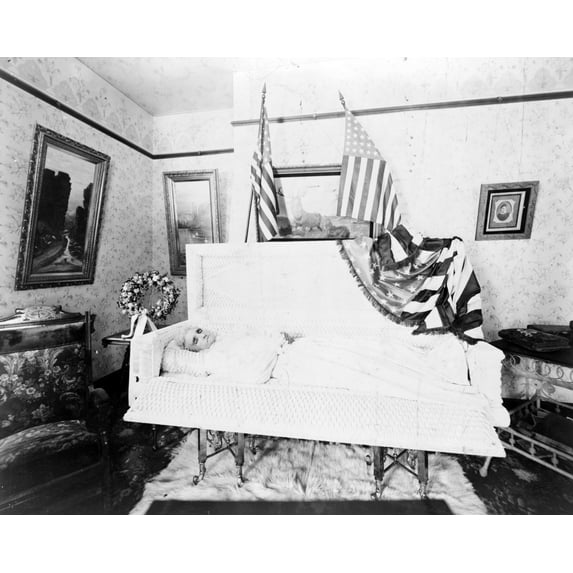 Print: Mrs. Colby Suther Lying In State, 1898