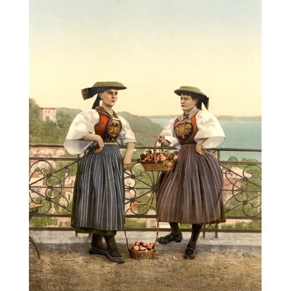 Print: National Vierlander Costume, Hamburg, Germany, circa 1890