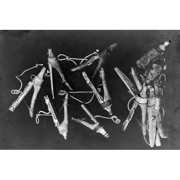 Print: Native Halibut Hooks, circa 1900