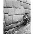 thumbnail image 1 of Print: Native Standing By Inca Masonry Wall, Cuzco, Peru, 1907, 1 of 4