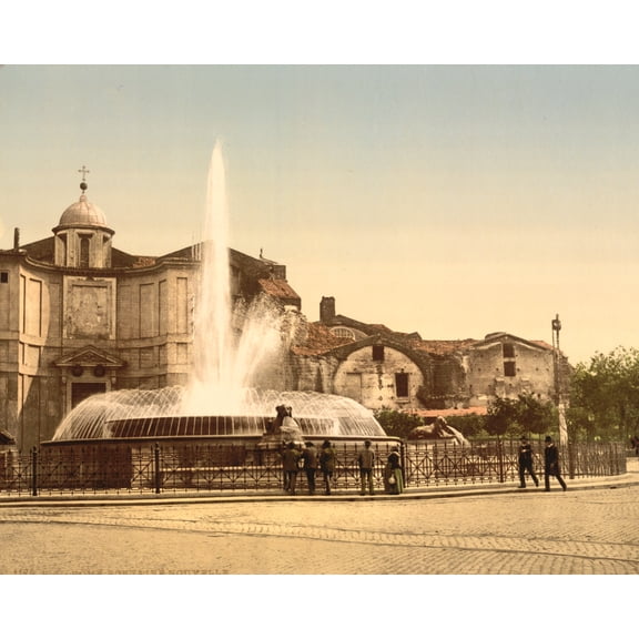 Print: New Fountain And Diocletian's Spring, Rome, Italy, circa 1890