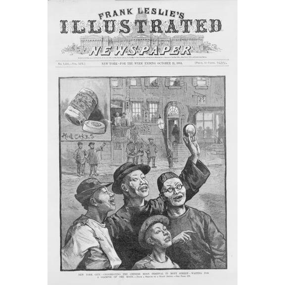 Print: New York City - Celebrating The Chinese Moon Festival In Mott