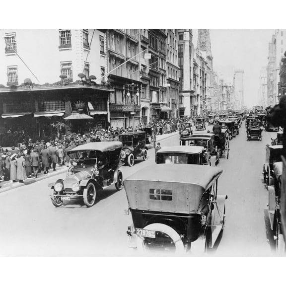 Print: New York City Street Scene, Easter On 5th Avenue, 1920
