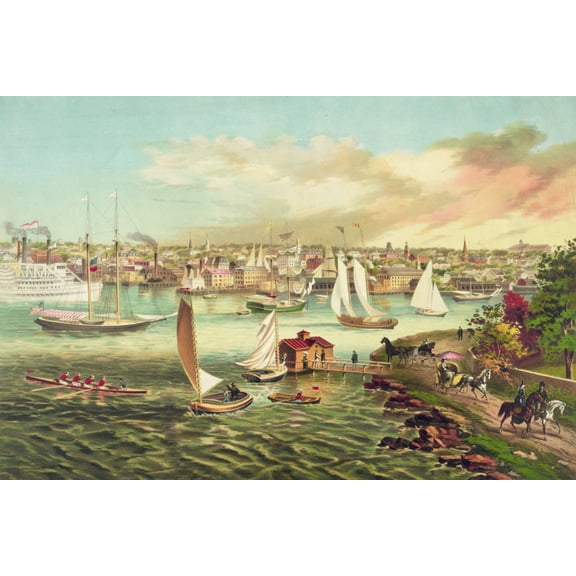 Print: Newport Beach, Rhode Island, 1876