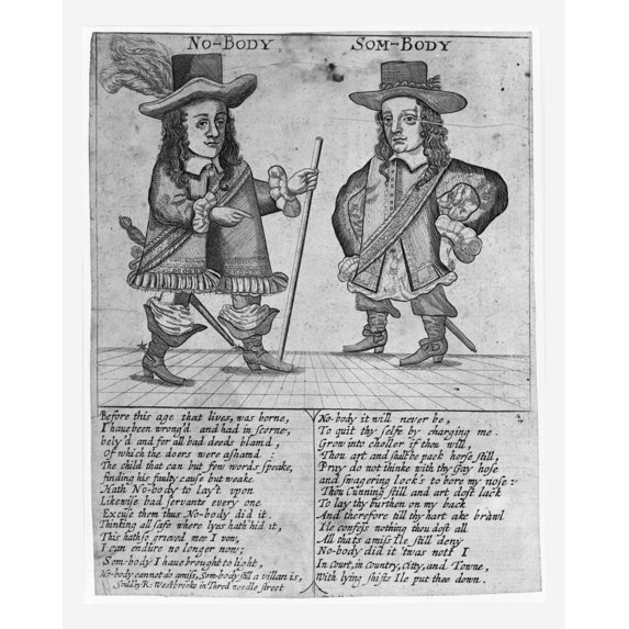Print: No-Body--Som-Body, circa 1750