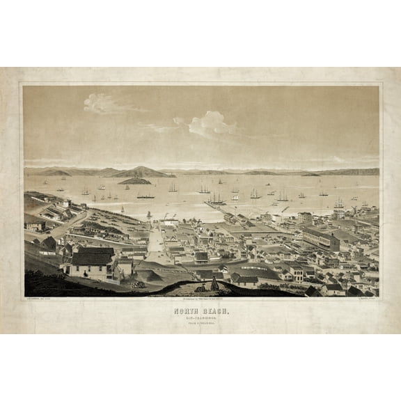 Print: North Beach, San-Francisco, From Russian Hill, circa 1861