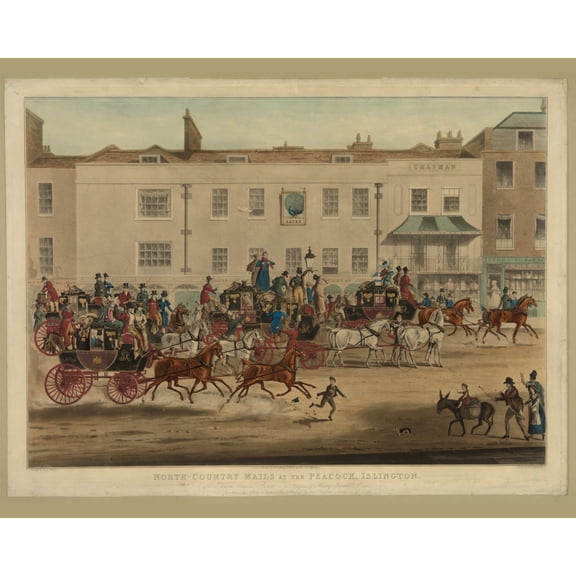 Print: North-Country Mails At The Peacock, Islington, 1838