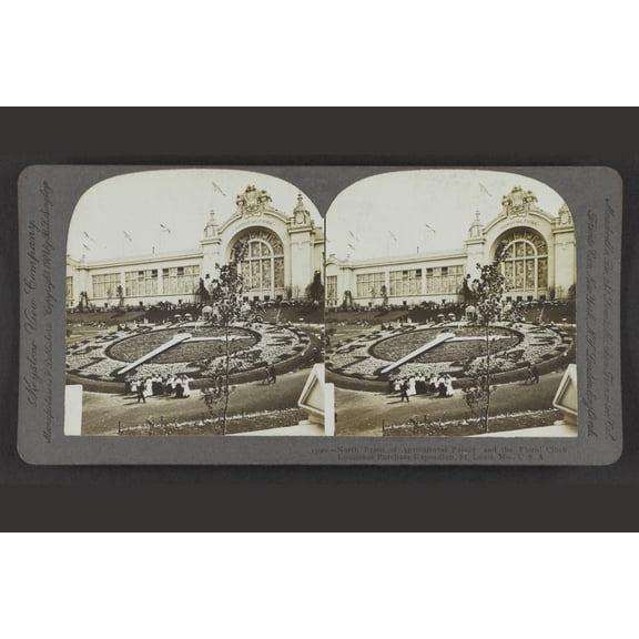 Print: North Front Of The Agricultural Palace And The Floral Clock