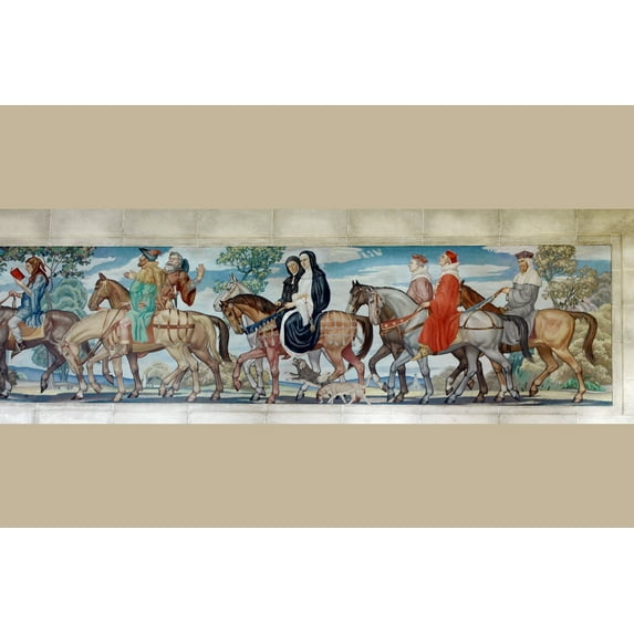 Print: North Reading Room, West Wall. Detail Of Mural By Ezra Winter
