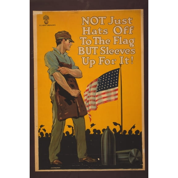 Print: Not Just Hats Off To The Flag But Sleeves Up For It!, 1917