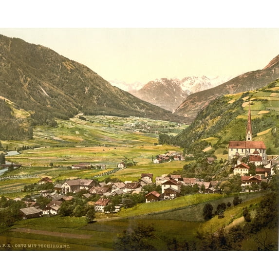 Print: Oetz Valley, With Tschirgant, Tyrol, Austro-Hungary, circa 1890