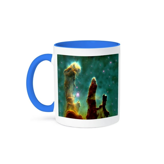 3dRose, Print of Eagle Nebula In Outer Space, 11oz Two-Tone Blue Mug