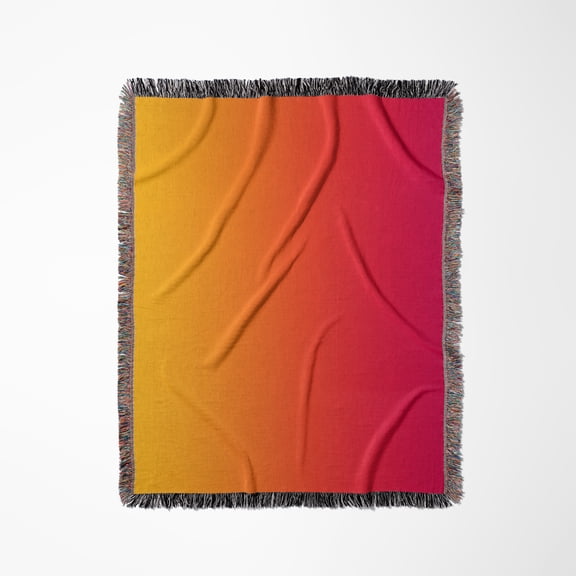 Print Of Gradient Orange Into Red, Woven Blanket