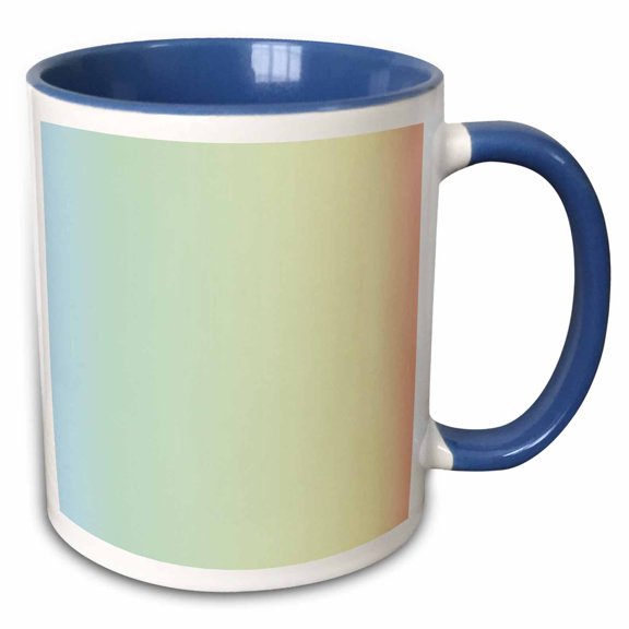 3drose, Print of Gradient Peach into Blue and Mint, 15oz Two-tone Blue Mug