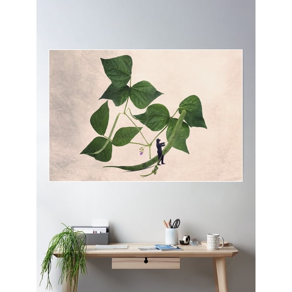 Print Of Green Bean, Print Of Vegetable Patch Poster Wall Art, Modern Wall Decor For Living Room Bedroom, 16x24 UNFRAMED