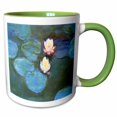 thumbnail image 1 of 3drose, Print of Monet Painting Water Lilies Large, 11oz Two-tone Green Mug, 1 of 6