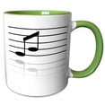 thumbnail image 1 of 3drose, Print of Note on Staff Mirrored, 11oz Two-tone Green Mug, 1 of 6