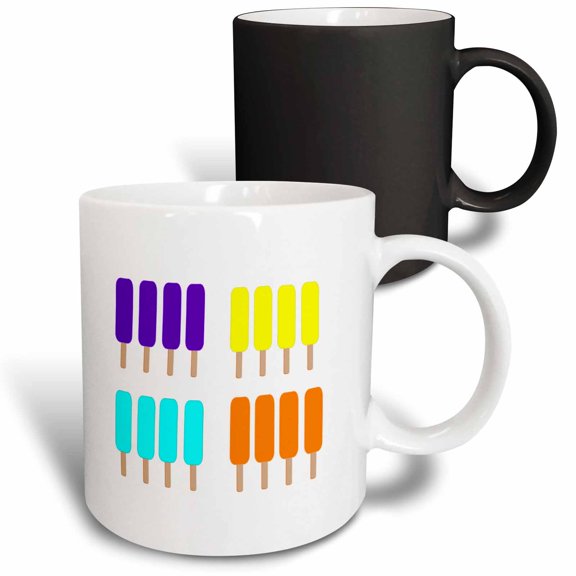 3drose, Print of Rows of Neon Popsicles, 11oz Magic Transforming Mug