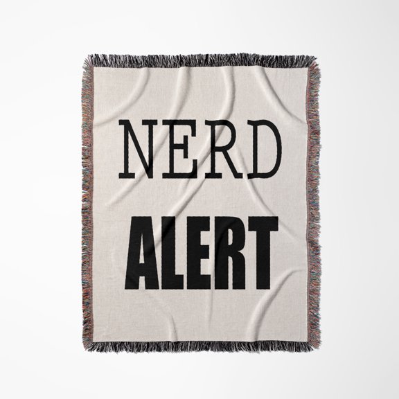 Print Of The Text, Nerd Alert, Woven Blanket