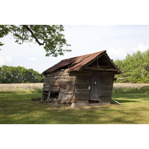 Print: Old Shed Stands In A Field In Rural Alabama, 2010