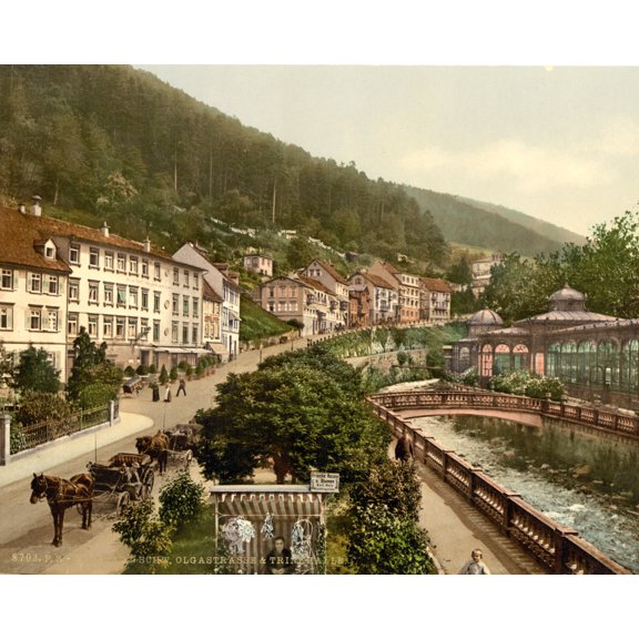 Print: Olga Street, Wildbad, Wurtemburg, Germany, circa 1890