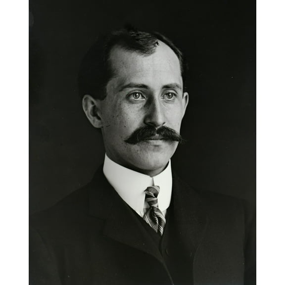 Print: Orville Wright, Age 34, Head And Shoulders, With Mustache, 1905